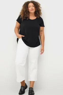 Ellos Plus collection Top med rund hals Sort Discount