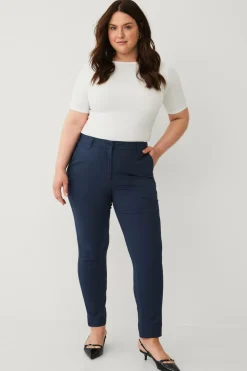 Ellos Plus collection Lige bukser med stretch Mørkeblå Outlet