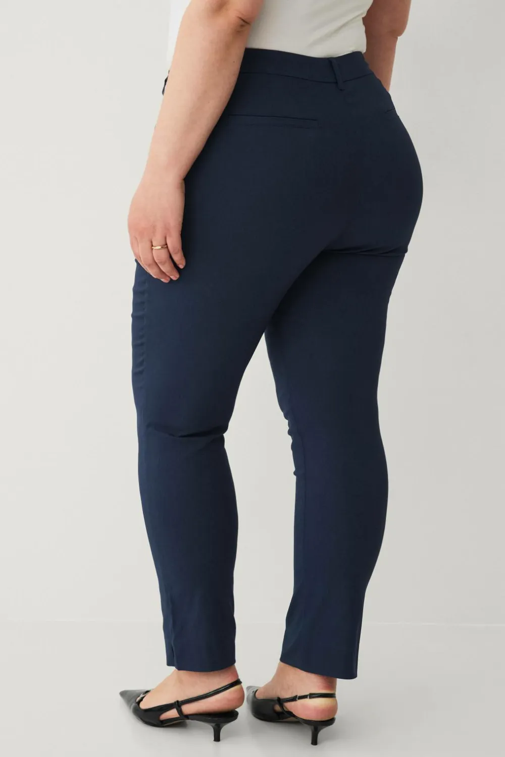 Ellos Plus collection Lige bukser med stretch Mørkeblå Outlet