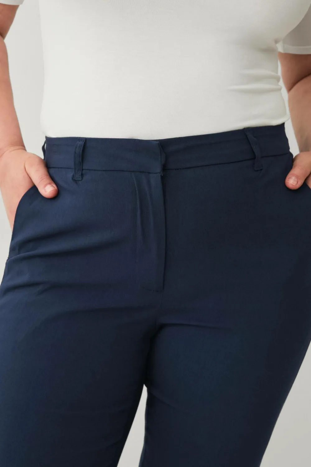 Ellos Plus collection Lige bukser med stretch Mørkeblå Outlet