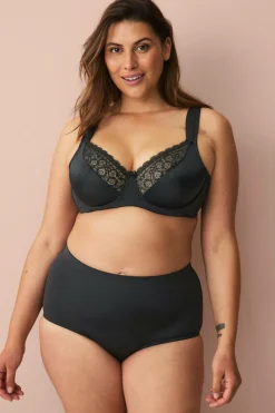 Ellos Plus collection Bøjle-bh med mesh-forede skåle Sort New