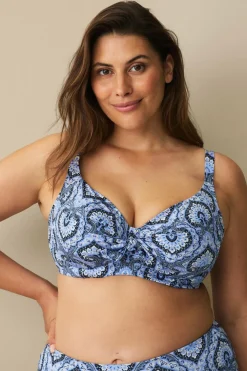 Ellos Plus collection Bikini-BH med bøjle Blåmønstret Sale