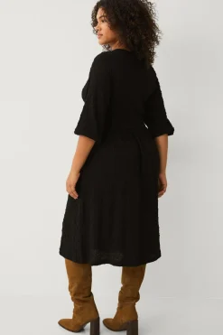 Ellos Plus collection Krøllet kjole sort Sale