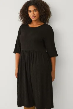 Ellos Plus collection Krøllet kjole sort Sale
