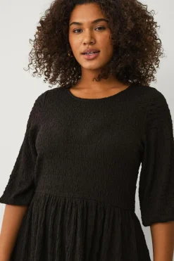 Ellos Plus collection Krøllet kjole sort Sale