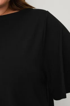 Ellos Plus collection Top med bådudskæring sort Online