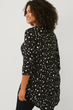 Ellos Plus collection Tunika med A-linje design Sort mønstret Sale