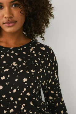 Ellos Plus collection Tunika med A-linje design Sort mønstret Sale