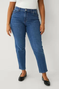 Ellos Plus collection Morjeans Mid blue wash Online