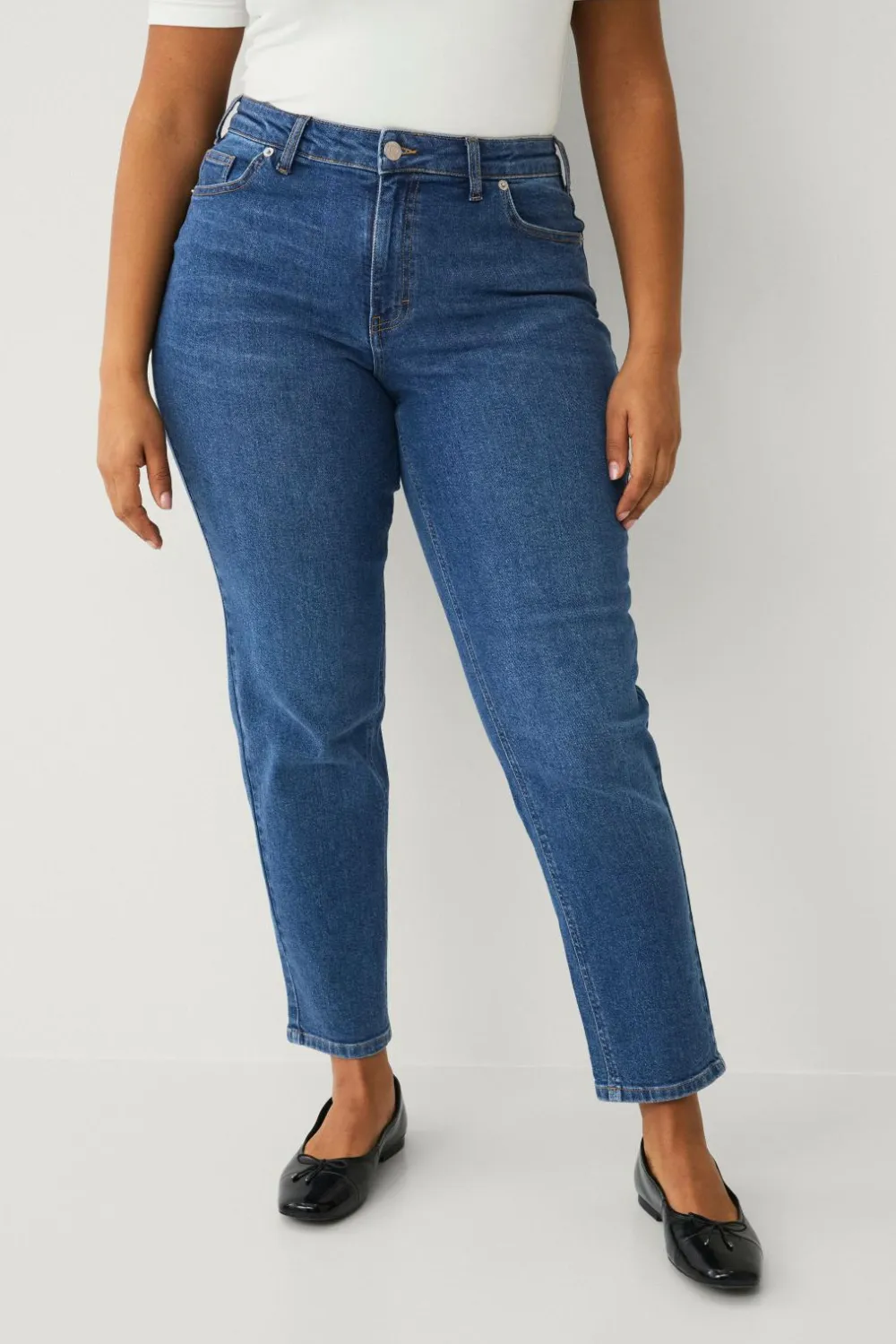 Ellos Plus collection Morjeans Mid blue wash Online