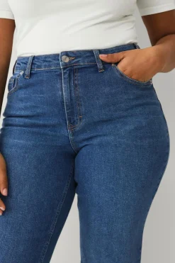 Ellos Plus collection Morjeans Mid blue wash Online