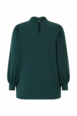 Ellos Plus collection Top med pufærmer mørkegrøn Online