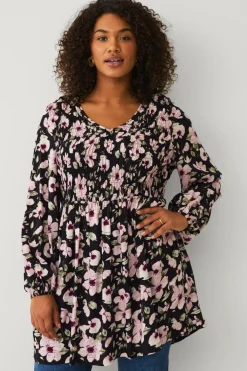 Ellos Tunikaer>Plus collection Tunika med kittel rosa blommig