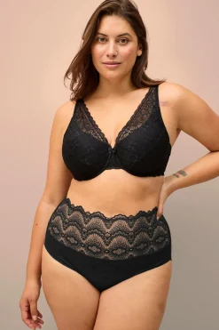 Ellos Plus collection Bøjle-bh med blondedetaljer Sort Hot