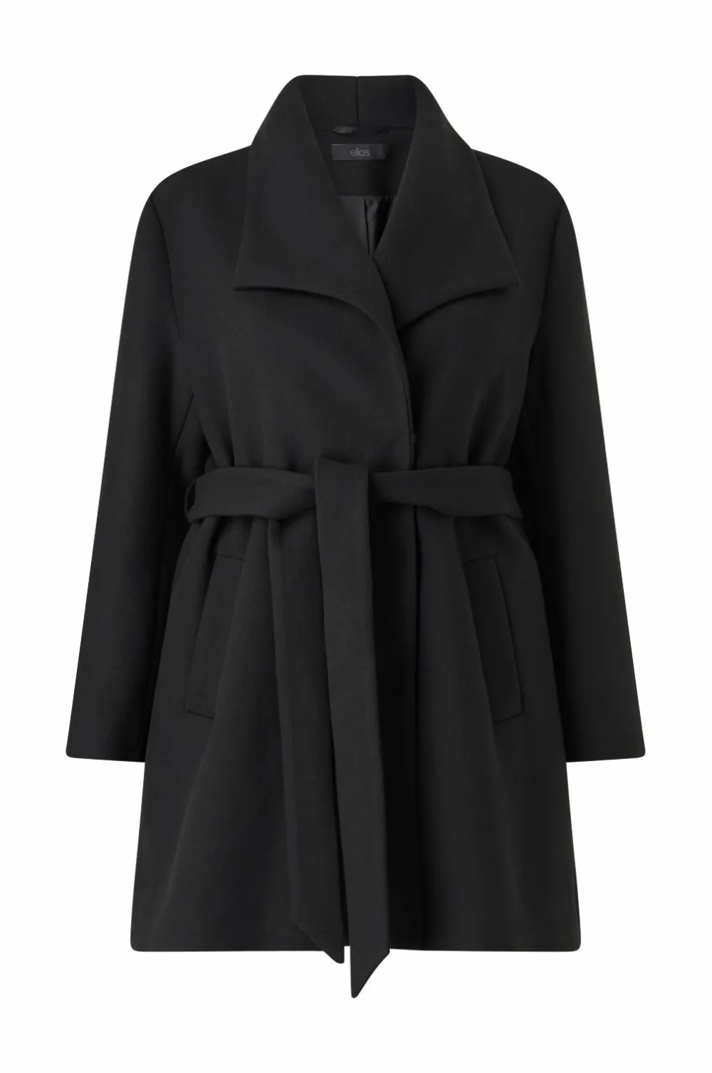 Ellos Jakker & Frakker>Plus collection Kappe med bindebælte sort
