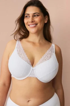 Ellos Plus collection Bøjle-bh med blondedetaljer Hvid Hot