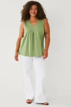 Ellos Tunikaer>Plus collection Tunika med V-hals Grøn