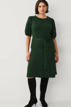 Ellos Plus collection Strikket kjole med kort ærme Grøn Discount