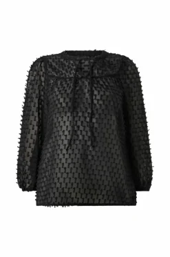 Ellos Plus collection Vid bluse med ballonærmer sort New