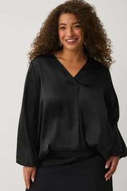 Ellos Plus collection Tunika med v-hals sort Best