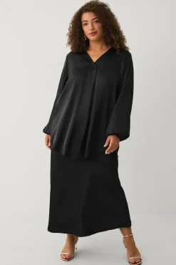 Ellos Plus collection Tunika med v-hals sort Best