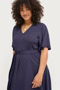 Ellos Plus collection Kjole Jonna Marine Outlet