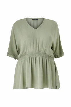 Ellos Plus collection Vævet tunika med v-hals Grøn Best