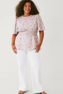Ellos Skjorter & Bluser>Plus collection Bluse Rosablomstret