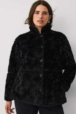 Ellos Plus collection Jakke i kunstskind Sort Hot