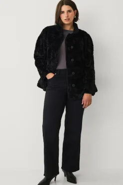 Ellos Plus collection Jakke i kunstskind Sort Hot