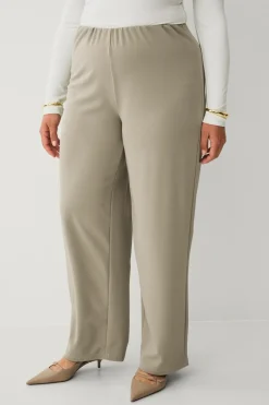 Ellos Bukser>Plus collection Bukser med brede ben Beige