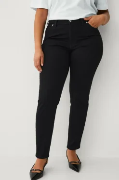 Ellos Plus collection slim jeans med høj talje Sort New