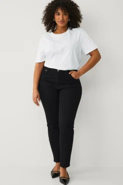 Ellos Plus collection slim jeans med høj talje Sort New
