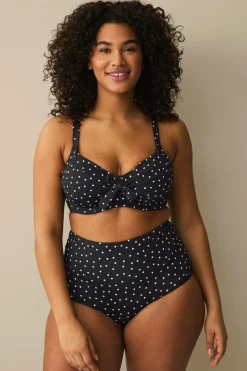 Ellos Plus collection Maxi Bikinitrusse med formende effekt Sort/hvidprikket Sale
