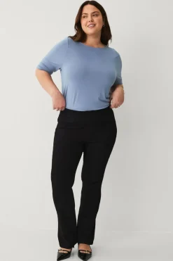 Ellos Plus collection Blød top med bådhals Blå Sale