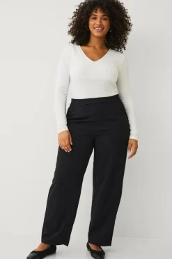 Ellos Bukser>Plus collection Vida bukser med høj talje Sort