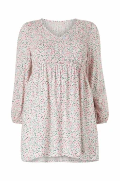 Ellos Plus collection Tunika med smock Småblomstret