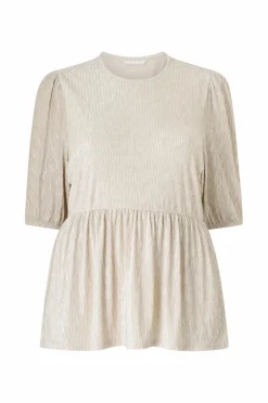 Ellos Plus collection Top med pufærmer beige New