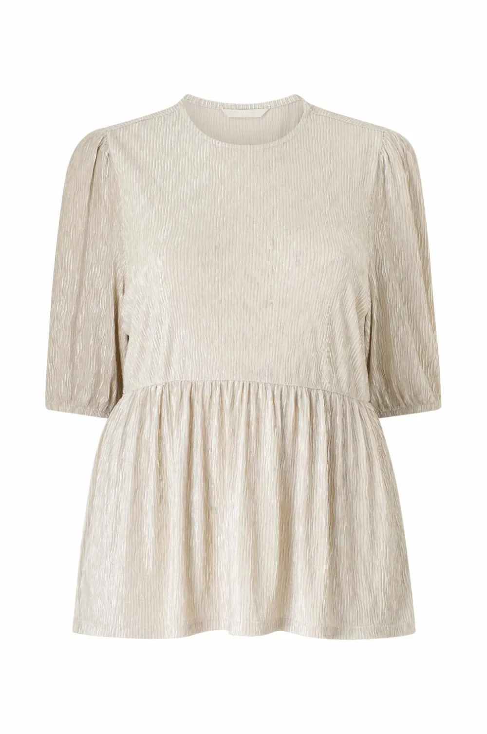 Ellos Plus collection Top med pufærmer beige New