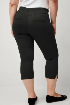 Ellos Basistøj|Tights & Leggings>Plus collection Treggings med høj talje og 3/4 længde Black mdf/metal