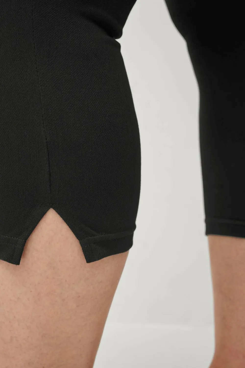 Ellos Basistøj|Tights & Leggings>Plus collection Treggings med høj talje og 3/4 længde Black mdf/metal