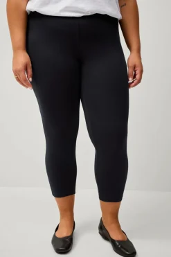 Ellos Basistøj|Tights & Leggings>Plus collection Leggings med høj talje og 3/4 længde Sort