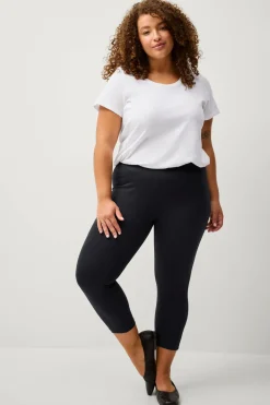 Ellos Basistøj|Tights & Leggings>Plus collection Leggings med høj talje og 3/4 længde Sort