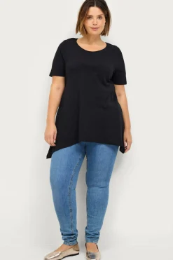 Ellos Plus collection Tunika med rund hals Sort Discount