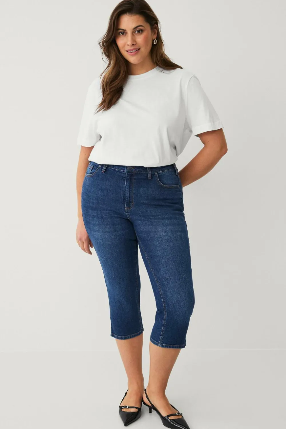 Ellos Plus collection Caprijeans Mørkeblå Best