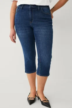 Ellos Plus collection Caprijeans Mørkeblå Best