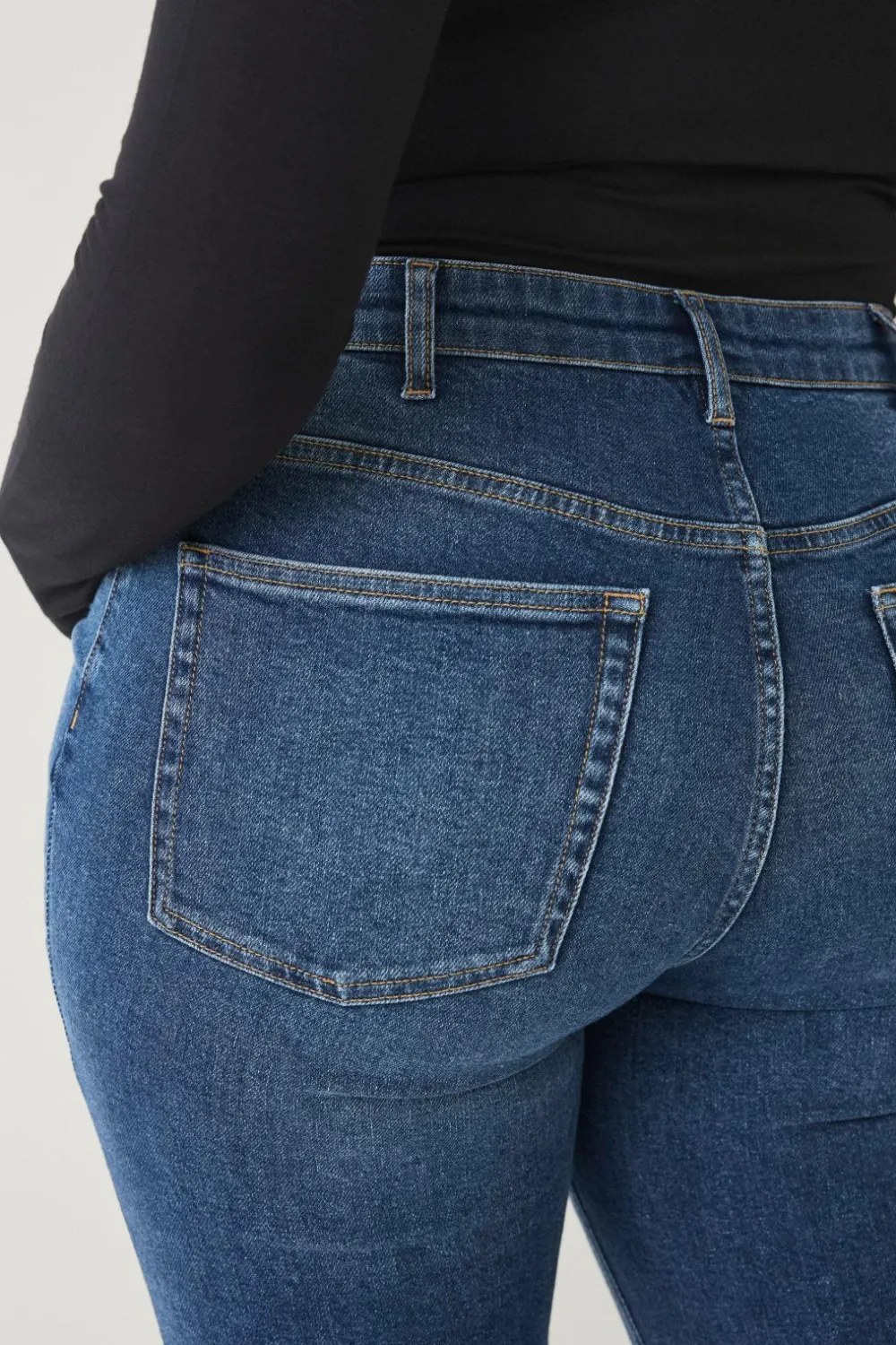 Ellos Plus collection slim jeans med høj talje Mid blue Sale