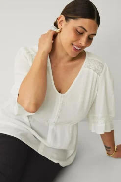 Ellos Plus collection Bluse Hvid