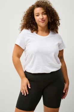 Ellos Shorts|Basistøj>Plus collection Korte cykelshorts med høj talje Sort