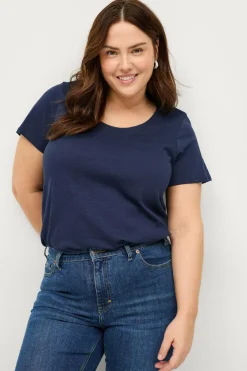 Ellos Plus collection Top med rund hals Mørk marineblå Best